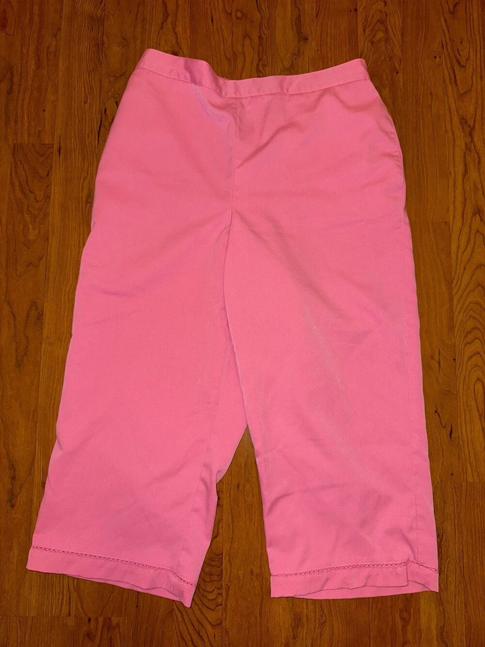 Alfred Dunner Women’s Bubblegum Pink Capri Pants Pull On 10P Elastic Waist
